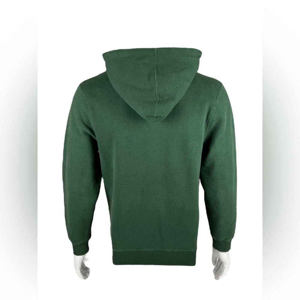 Stussy Mens Medium Hoodie Sweatshirt Green Embroidered Logo Cotton Blend - Picture 4 of 10